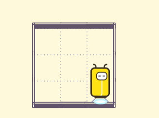 Робот в левом столбце в квадрате 3х3 между левым и центральным столбцом есть вертикальные стенки